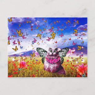 Butterfly Fairy Kat Postkarte