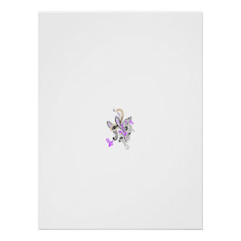 Butterfly Fairy Tattoo Vector - Vintage Blumenart Poster