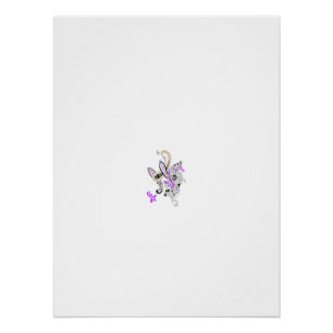 Butterfly Fairy Tattoo Vector - Vintage Blumenart Poster