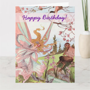 Butterfly Fairy und Centaur Geburtstag Karte