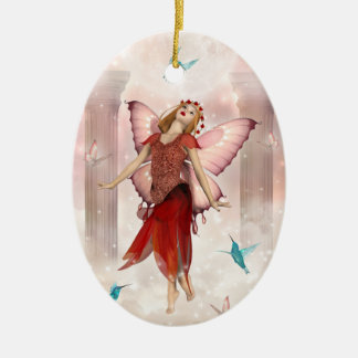 Butterfly Fairy und Hummingbirds Keramik Ornament