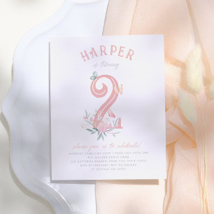 Butterfly Fairytale Girl Geburtstagsparty Postcard Einladungspostkarte