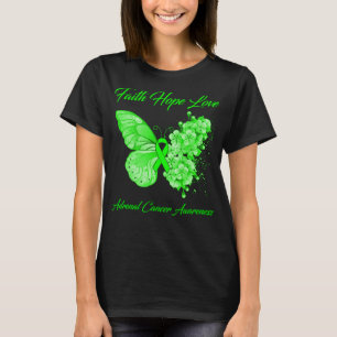 Butterfly Faith Hope Liebe Adrenale Krebs Bewussts T-Shirt