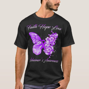 Butterfly Faith Hope Liebe Alzheimer's Awareness T-Shirt
