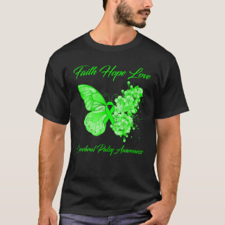 Butterfly Faith Hope Liebe Cerebral Palsy Bewussts T-Shirt