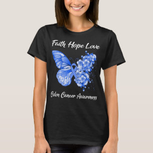Butterfly Faith Hope Liebe Colon Cancer Awareness T-Shirt