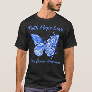 Butterfly Faith Hope Liebe Colon Cancer Awareness T-Shirt