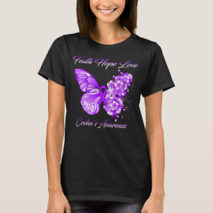 Butterfly Faith Hope Liebe Crohn_s Bewusstsein T-Shirt