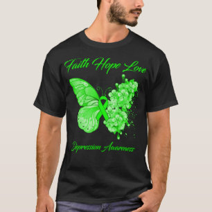 Butterfly Faith Hope Liebe Depression Bewusstsein T-Shirt
