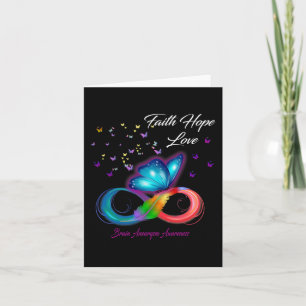 Butterfly Faith Hope Liebe Hirnaneurysm Bewusstsei Karte