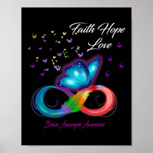 Butterfly Faith Hope Liebe Hirnaneurysm Bewusstsei Poster