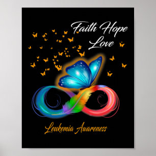 Butterfly Faith Hope Liebe Leukämie Bewusstsein Poster