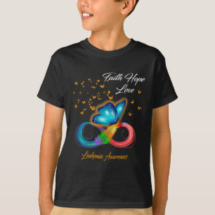 Butterfly Faith Hope Liebe Leukämie Bewusstsein T-Shirt