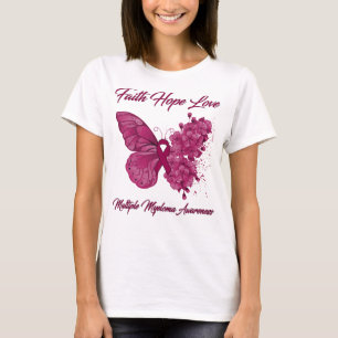 Butterfly Faith Hope Liebe Lupus Bewusstsein T-Shirt
