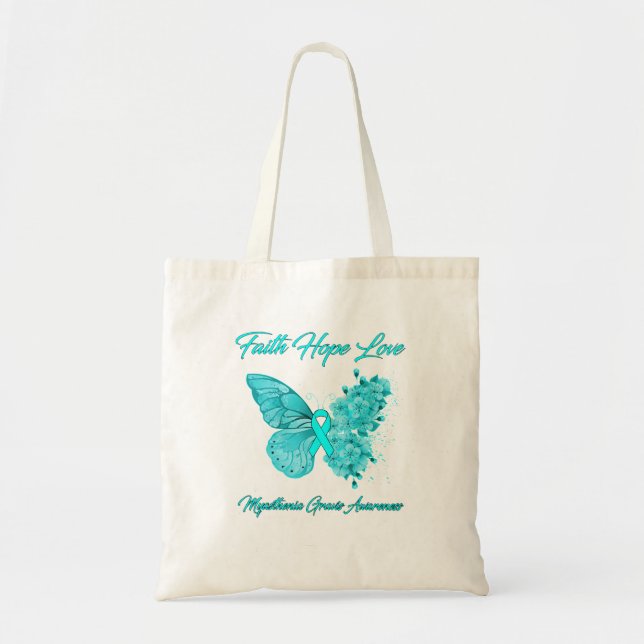 Butterfly Faith Hope Liebe Myasthenia Gravis Aware Tragetasche (Vorne)