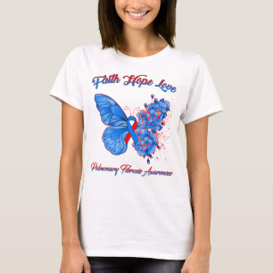 Butterfly Faith Hope Liebe Pulmonale Fibrose T-Shirt