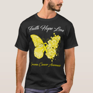 Butterfly Faith Hope Liebe Sarcoma Krebs Bewusstse T-Shirt