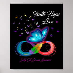 Butterfly Faith Hope Liebe Sickle Cell Anämia Awar Poster