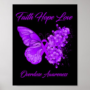 Butterfly Faith Hope Liebe Überdosierung Bewusstse Poster