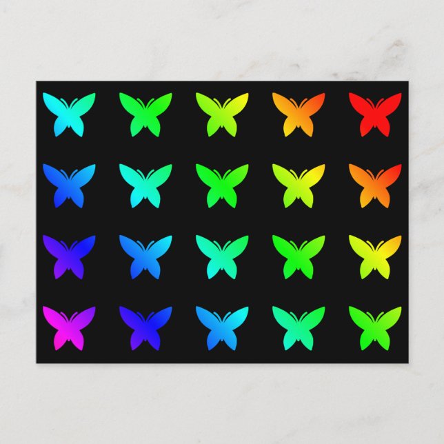 Butterfly Farbenfrohe Regenbogenfarben Niedliche S Postkarte (Vorderseite)