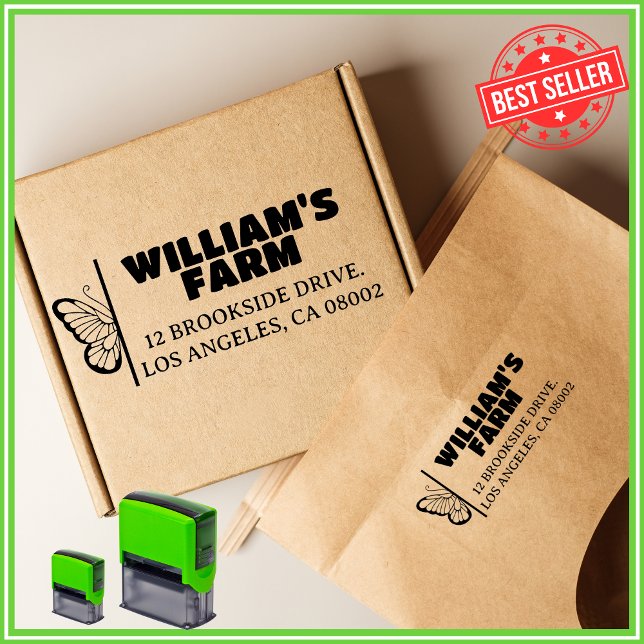 Butterfly Farm Business Einzigartige Niedliche Rüc Permastempel (Von Creator hochgeladen)