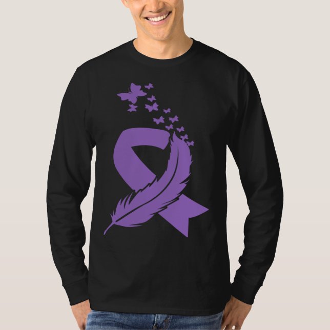Butterfly Feather Ribbon Alzheimer s & Epilepsy Aw T-Shirt (Vorderseite)
