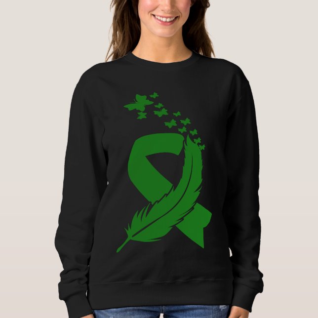Butterfly Feather Ribbon Cerebral Palsy Mental Hea Sweatshirt (Vorderseite)