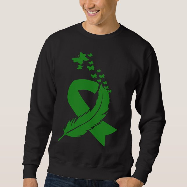 Butterfly Feather Ribbon Cerebral Palsy Mental Hea Sweatshirt (Vorderseite)