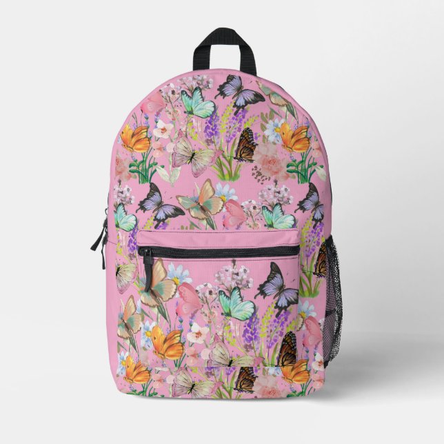 Butterfly Fields Kids Backpack Bedruckter Rucksack (Vorderseite)