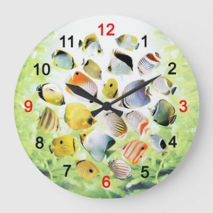 Butterfly Fishの壁掛け時計 Große Wanduhr