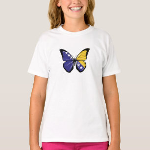 Butterfly-Flagge von Bosnien und Herzegowina T-Shirt