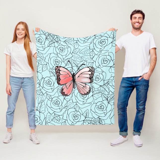 Butterfly Fleece Blanket Rose - Ihre Farben (Beispiel)