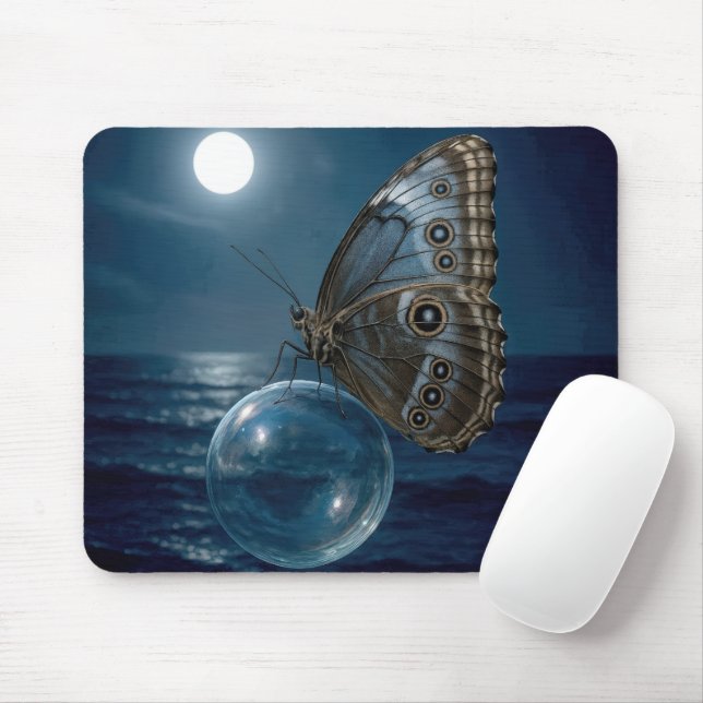 Butterfly Floating On a Bubble Mousepad (Mit Mouse)