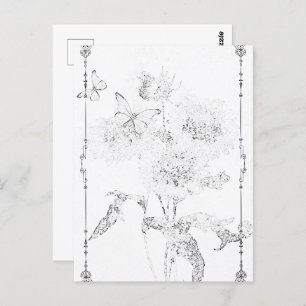 BUTTERFLY FLORAL   Angebrachte Postkarten© Postkar Postkarte