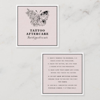 Butterfly Floral Auge Tattoo Aftercare Instruction Quadratische Visitenkarte