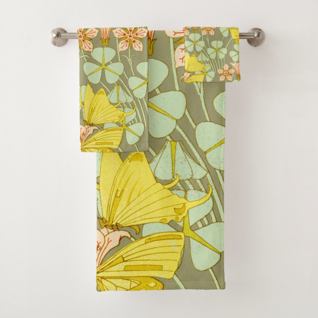 Butterfly Floral botanisch farbig Badhandtuch Set (Insitu)