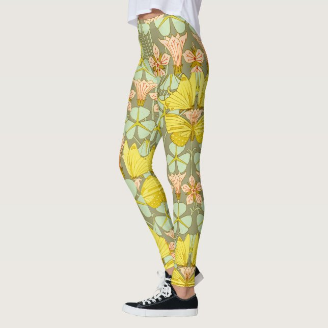 Butterfly Floral botanisch farbig Leggings (Links)