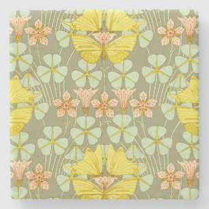 Butterfly Floral botanisch farbig Steinuntersetzer