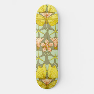 Butterfly Floral Botanischer Jugendstil Skateboard