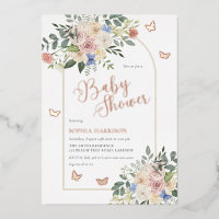 Butterfly Floral Bouquet Arch Foil Einladung