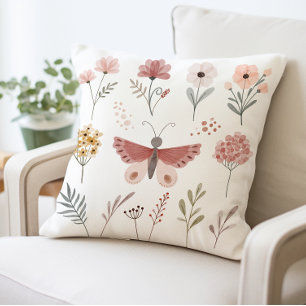 Butterfly Floral Garden Boho Chic Nature Inspirier Kissen