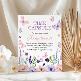 Butterfly Floral Geburtstagsparty Time Kapsel Zeic Poster