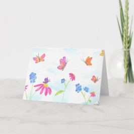 Butterfly & Floral Greeting Card (Blank Inside) Karte