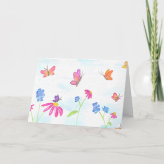 Butterfly & Floral Greeting Card (Blank Inside) Karte