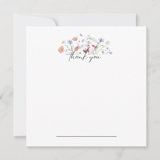 Butterfly Floral Vielen Dank Notecard Dankeskarte (Vorderseite)