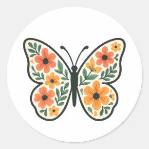 Butterfly Floral Vintag Stickers