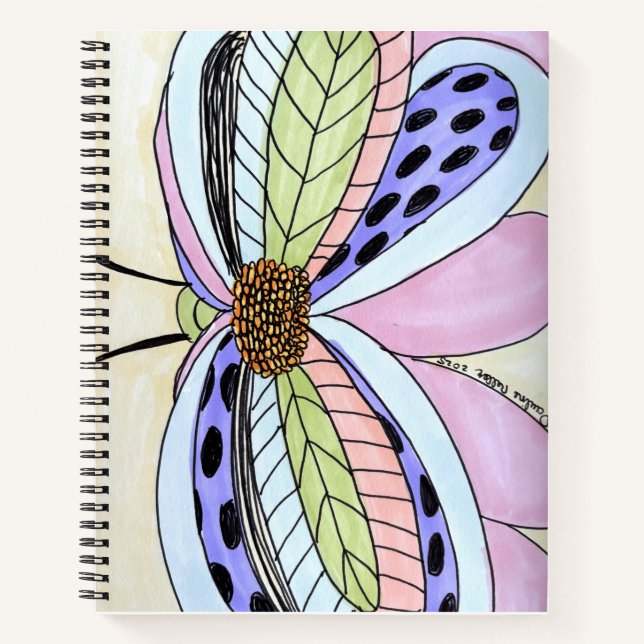 Butterfly Flower Blank Notizbuch (Vorderseite)