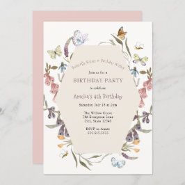 Butterfly Flower Garden Geburtstag Einladung