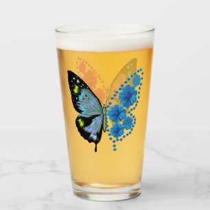 butterfly flower glas