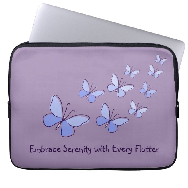 Butterfly Flutter in Blau - Embrace Serenity ... Laptopschutzhülle (Vorderseite)